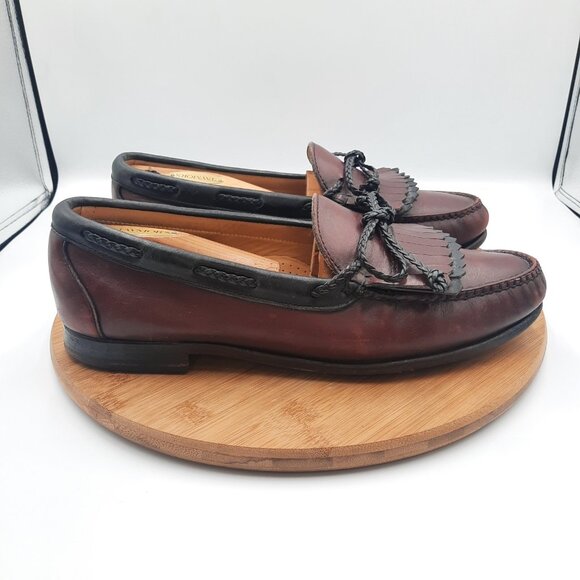 Allen Edmonds Woodstock Mens 11 Shoes Burgandy Leather Kiltie Dress Loafers USA